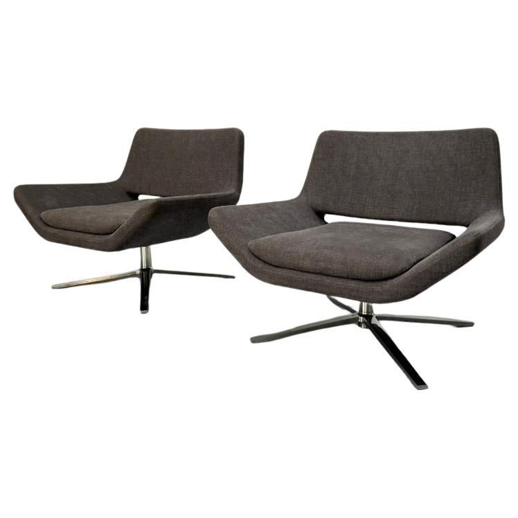 Paar B&B Italia "Metropolitan ME84" Sessel - in mittelgrauem Stoff im Angebot