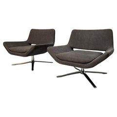 Paar B&B Italia "Metropolitan ME84" Sessel - in mittelgrauem Stoff