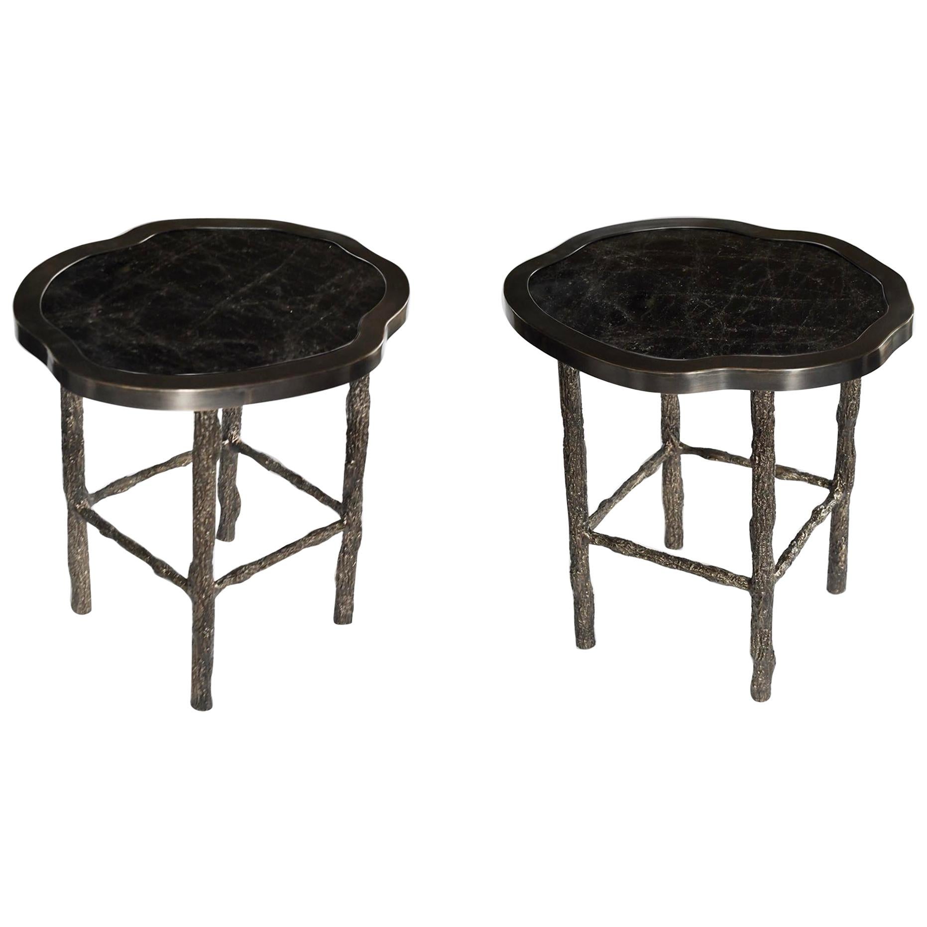 Pair of BBN Rock Crystal Side Table by Phoenix