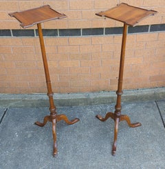 Pair of Beacon Hill Collection Mahogany  Pedestal PlantStands