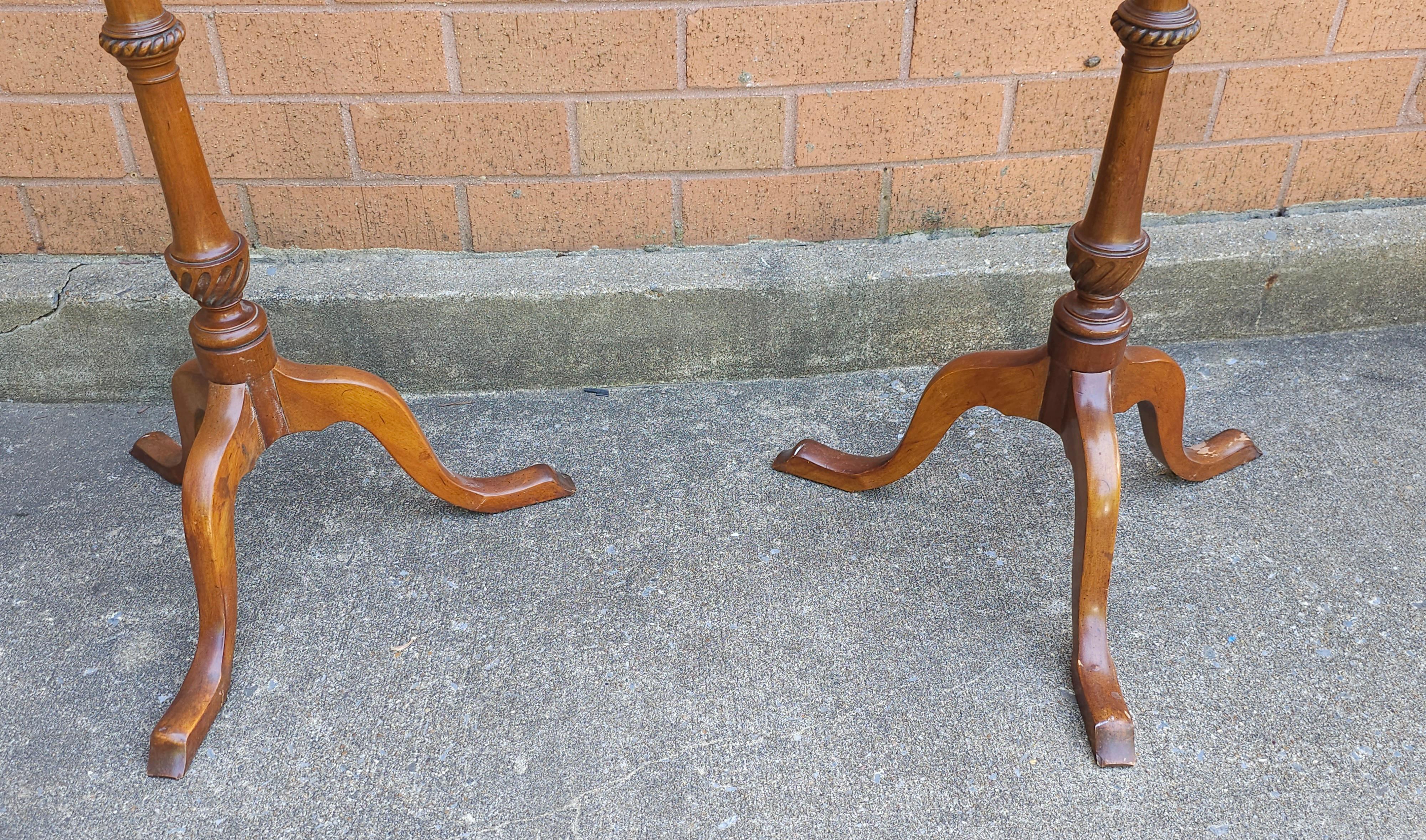 American Pair of Beacon Hill Collection Mahogany  Pedestal PlantStands For Sale