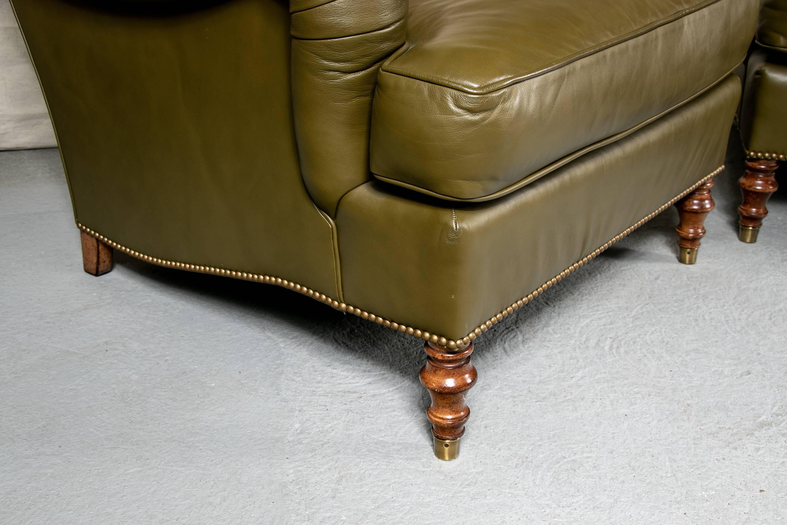 Pair of Beacon Hill Leather Club Chairs 2