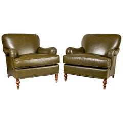 Pair of Beacon Hill Leather Club Chairs