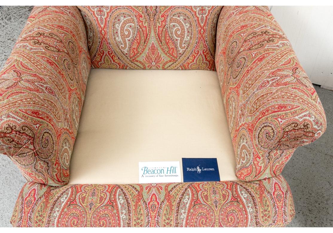 Pair Of Beacon Hill Upholstered Club Chairs And One Ottoman 4
