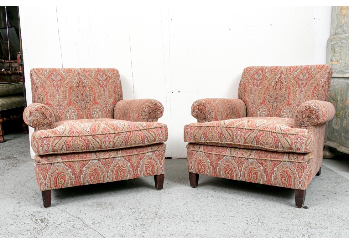 Pair Of Beacon Hill Upholstered Club Chairs And One Ottoman 8