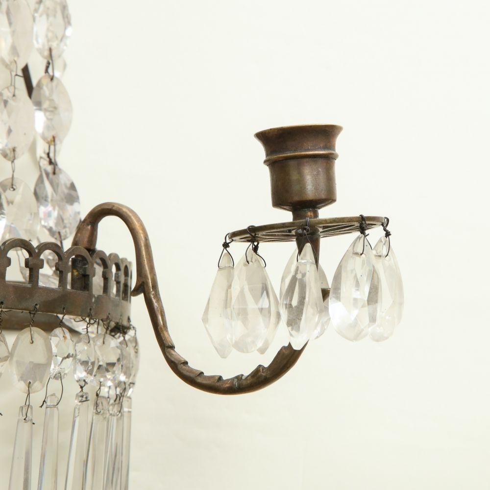 Paar Perlen Kristall Wasserfall Wand Lights (Metall) im Angebot