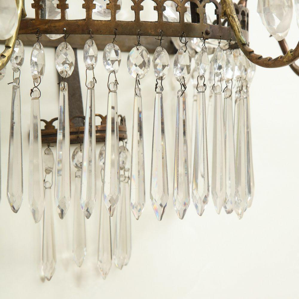 Pair of Beaded Crystal Waterfall Wall Lights For Sale 3