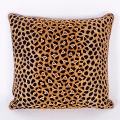 Pair of Beaded Elizabeth Phillips Leopard Print Pillows, Priced Individually