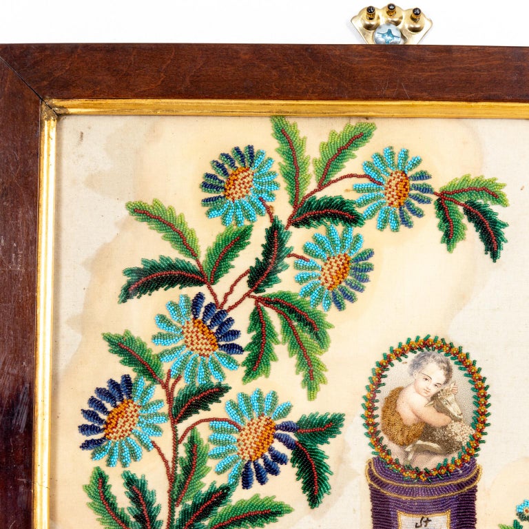 Pair of Beaded Needleworks For Sale at 1stDibs