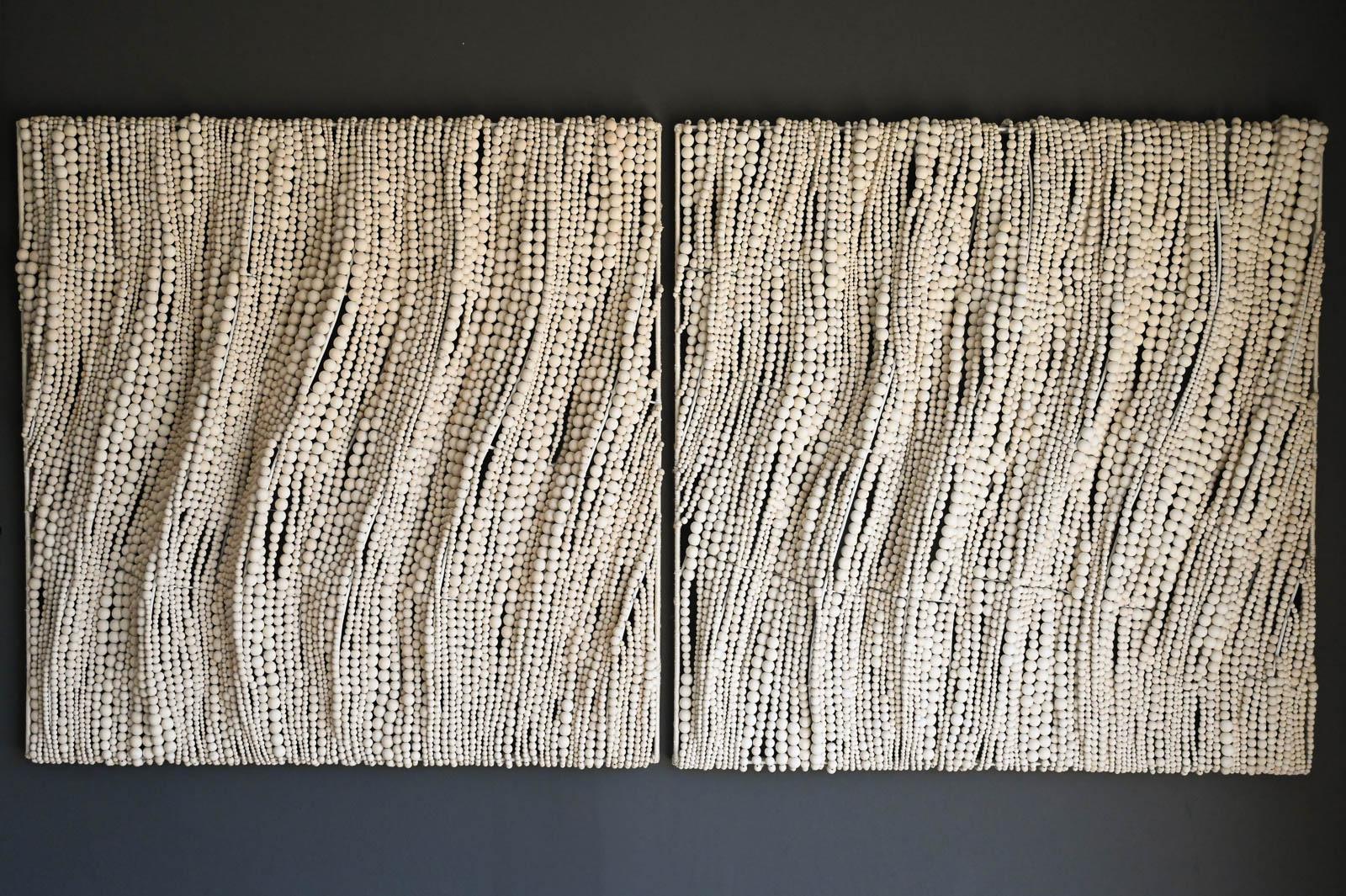 View of Pair of Beaded Wall Hangings by Palecek For Sale at 1stDibs