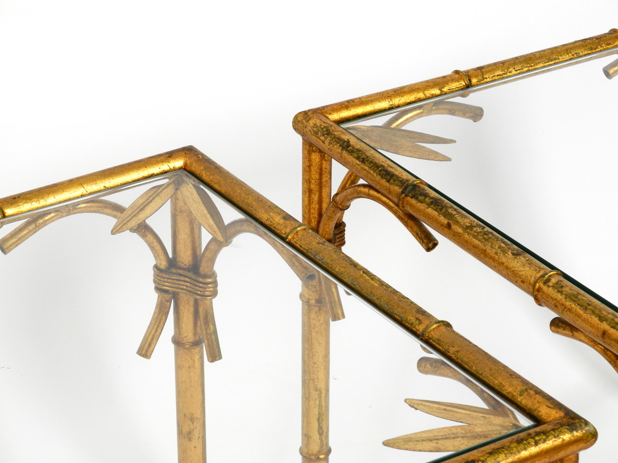 Pair of Beautiful 1970s Gold-Plated Metal Side or Coffee Tables by Hans Kögl 5