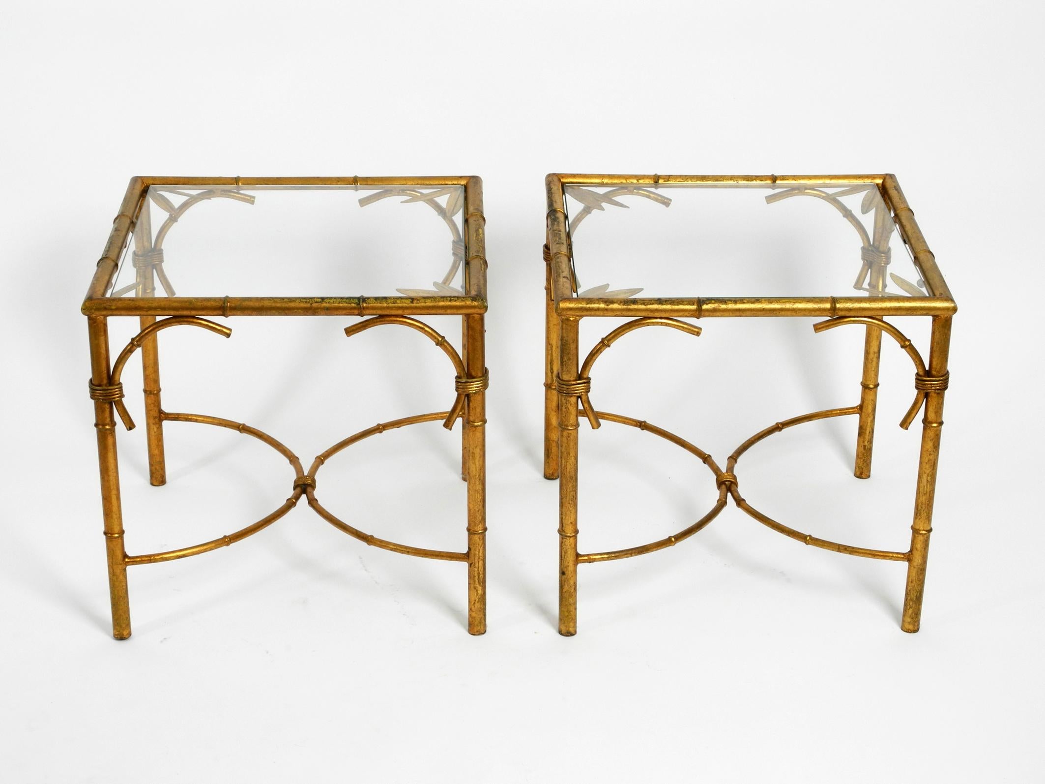 Pair of Beautiful 1970s Gold-Plated Metal Side or Coffee Tables by Hans Kögl 6
