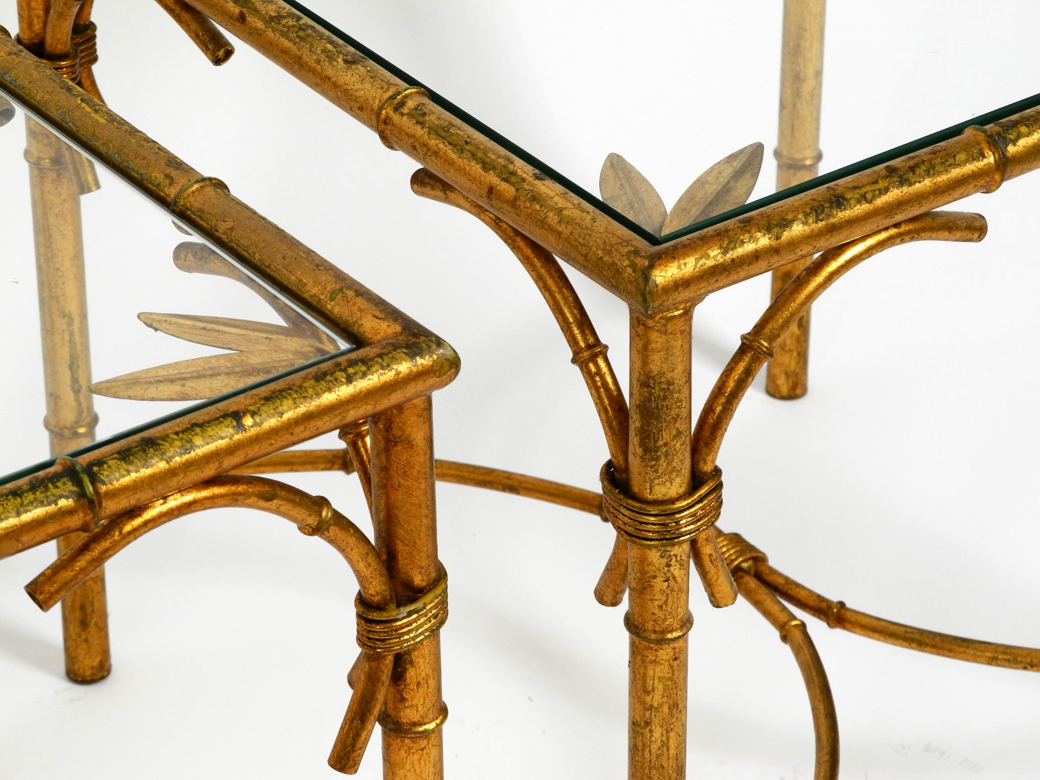 Pair of Beautiful 1970s Gold-Plated Metal Side or Coffee Tables by Hans Kögl 7