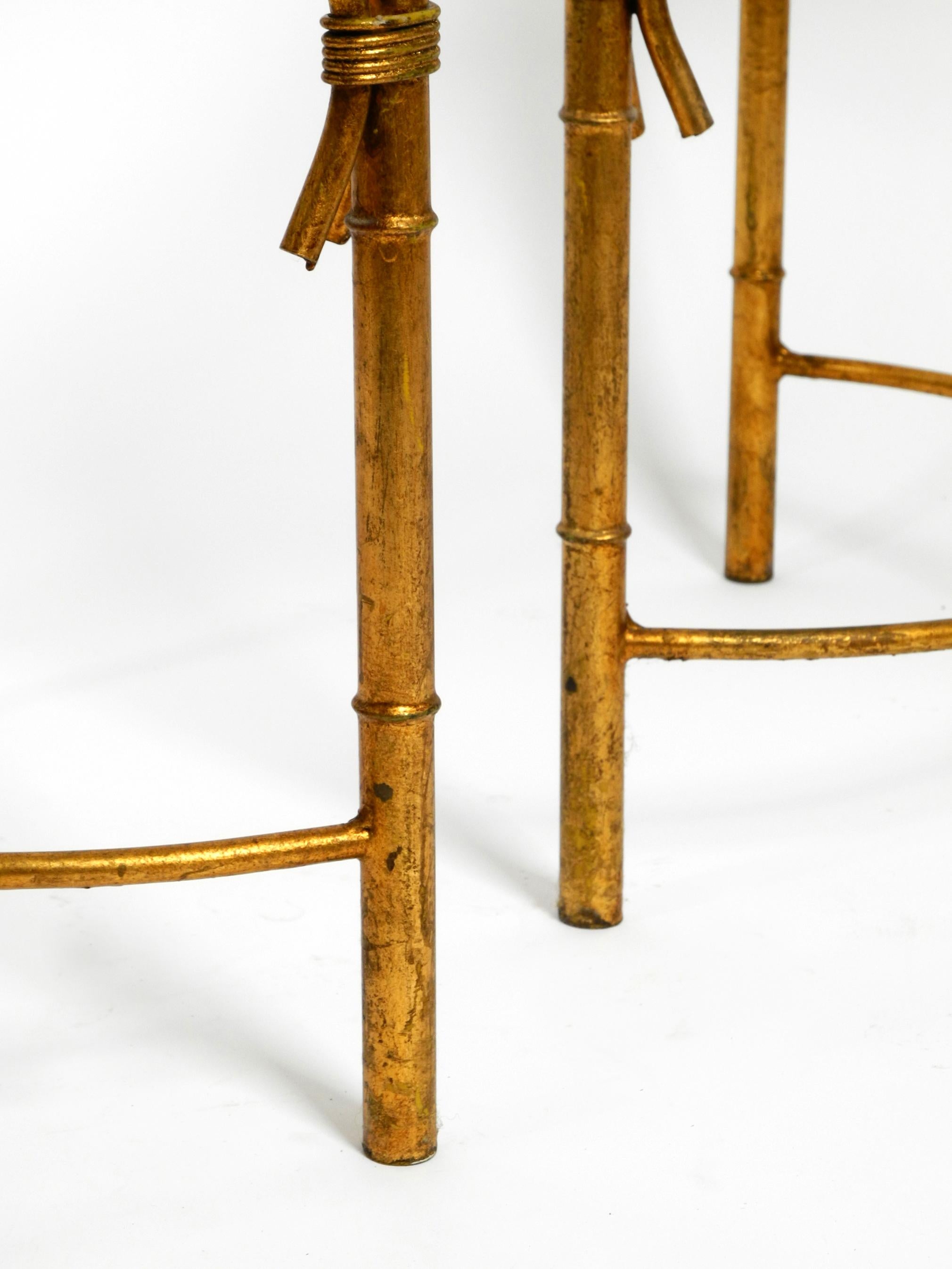Pair of Beautiful 1970s Gold-Plated Metal Side or Coffee Tables by Hans Kögl 9