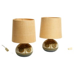 Pair of beautiful 60s ceramic table lamps by Noomi Backhausen for Soholm Denmark
