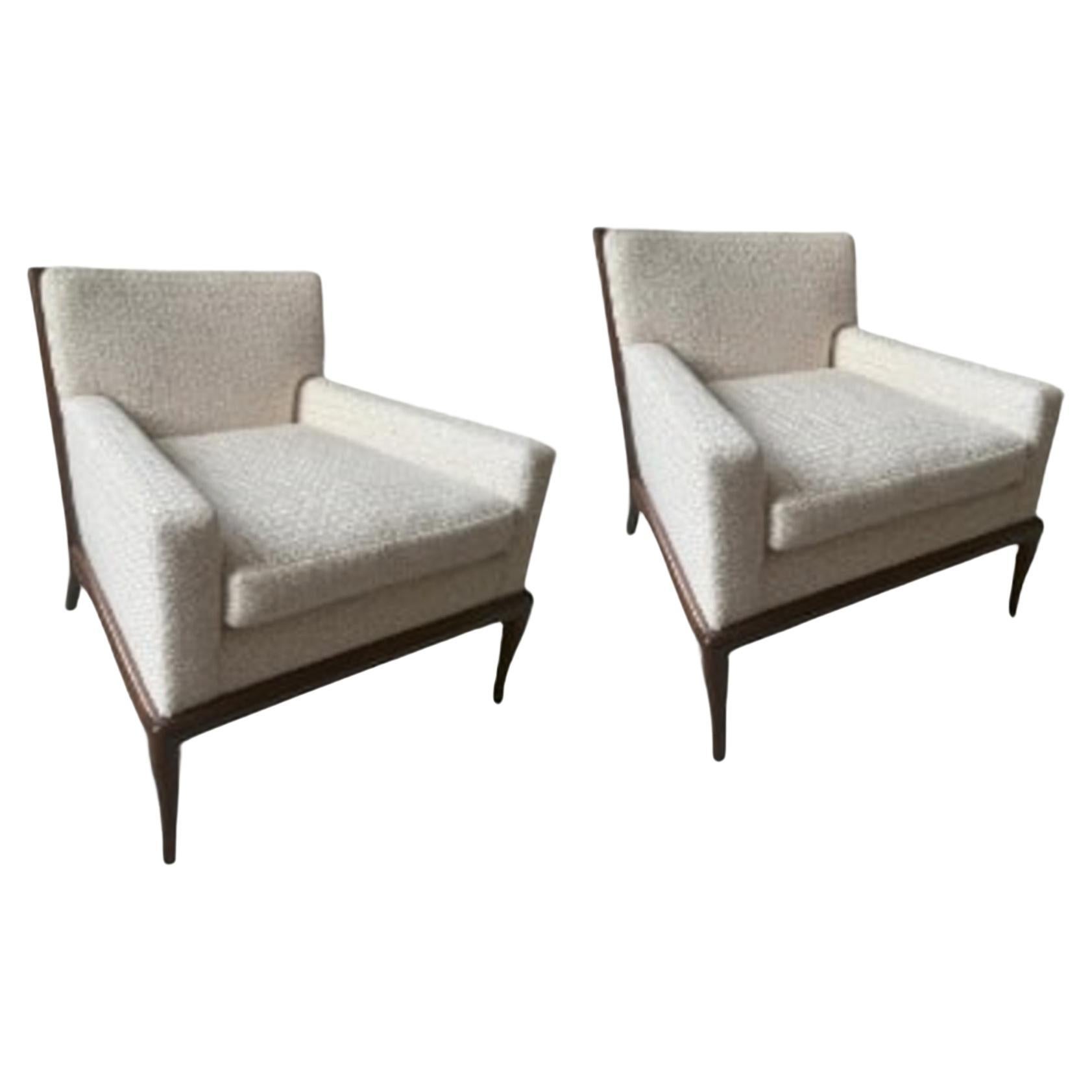 Pair of Custom Armchairs in the style of T.H. Robsjohn-Gibbbings For Sale