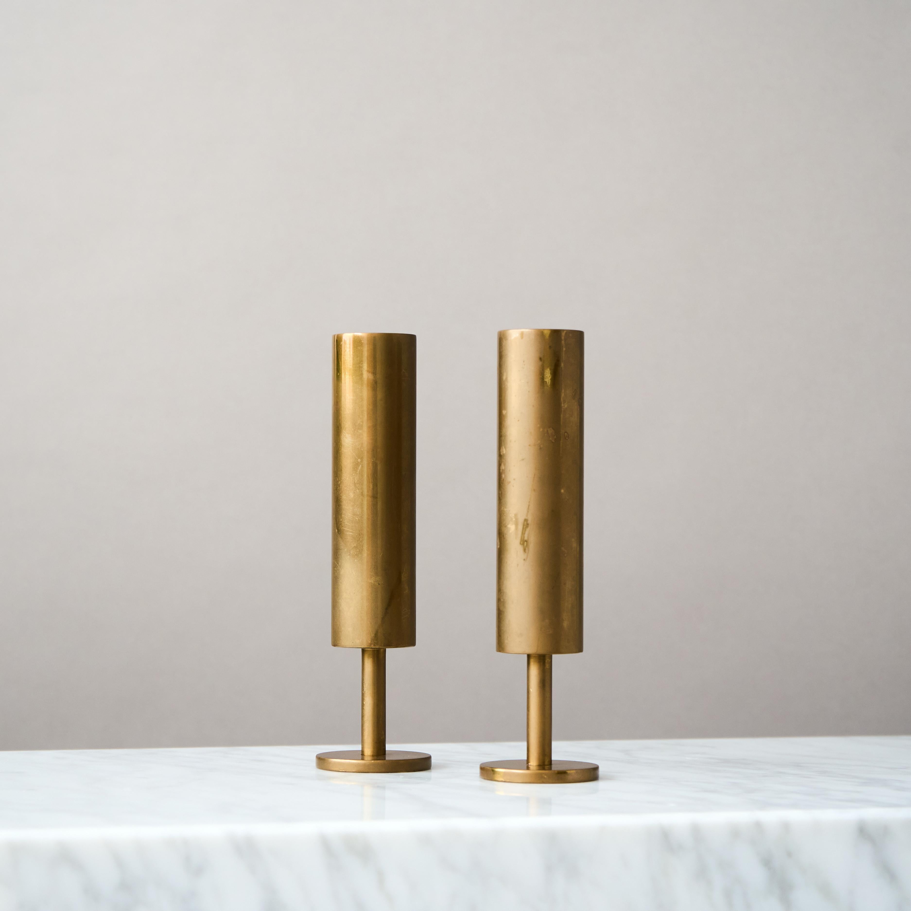A pair of beautiful mid-century bronze vases with amazing patina. 
Made by an unknown designer in Denmark, 1940s.  

Great condition.