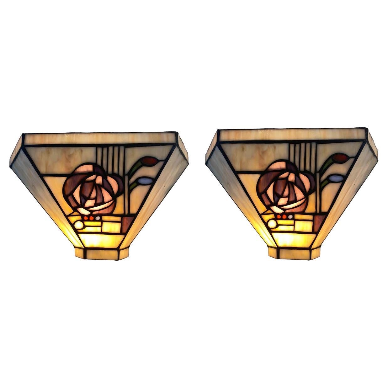 Pair of Beautiful Art Deco Style Wall Lights 