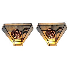 Used Pair of Beautiful Art Deco Style Wall Lights 