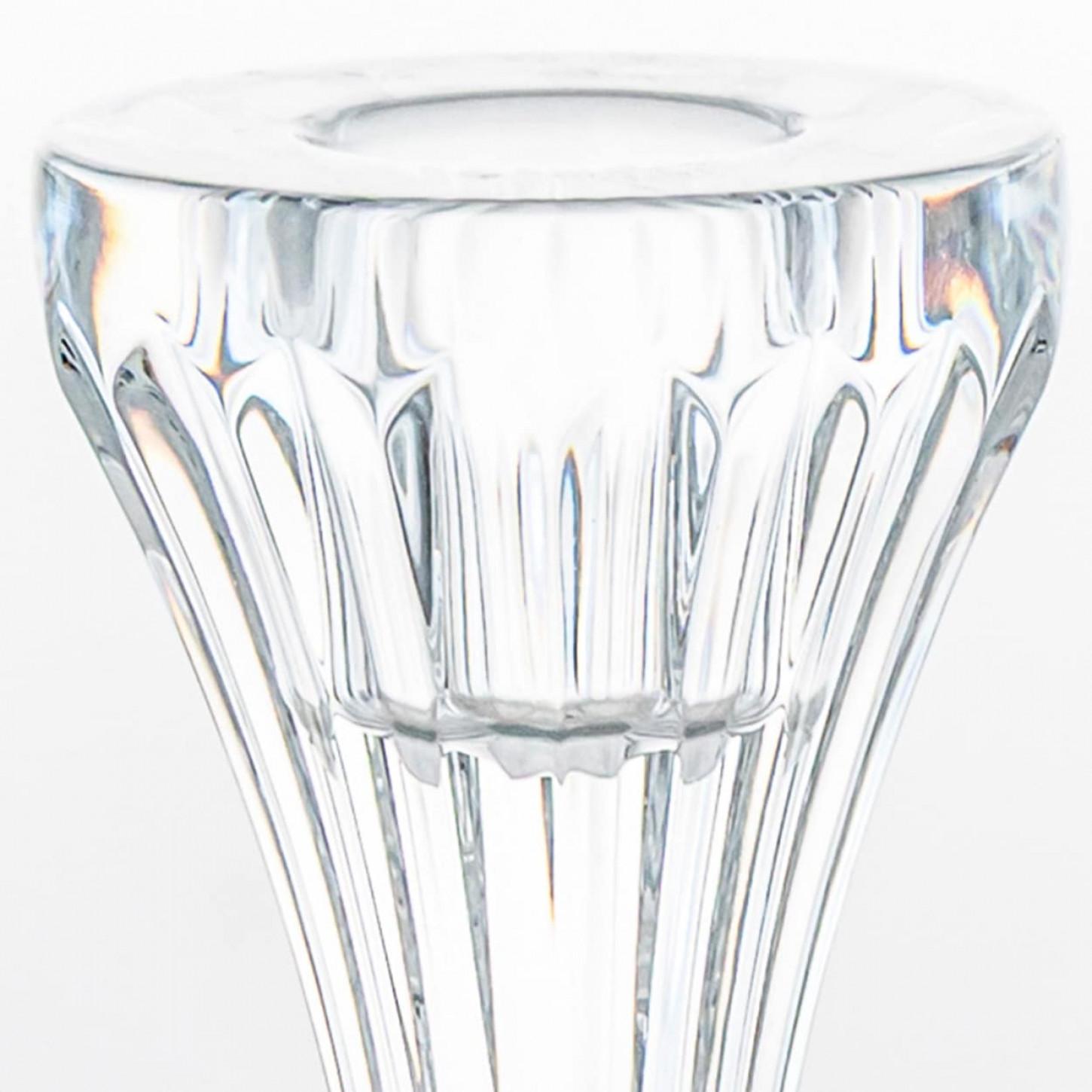 Fatto a mano Coppia di splendidi portacandele in cristallo trasparente Baccarat, Francia in vendita