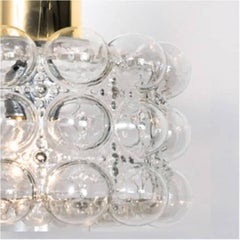 Pair of Beautiful Bubble Glass Pendant Lamps by Helena Tynell, 1960