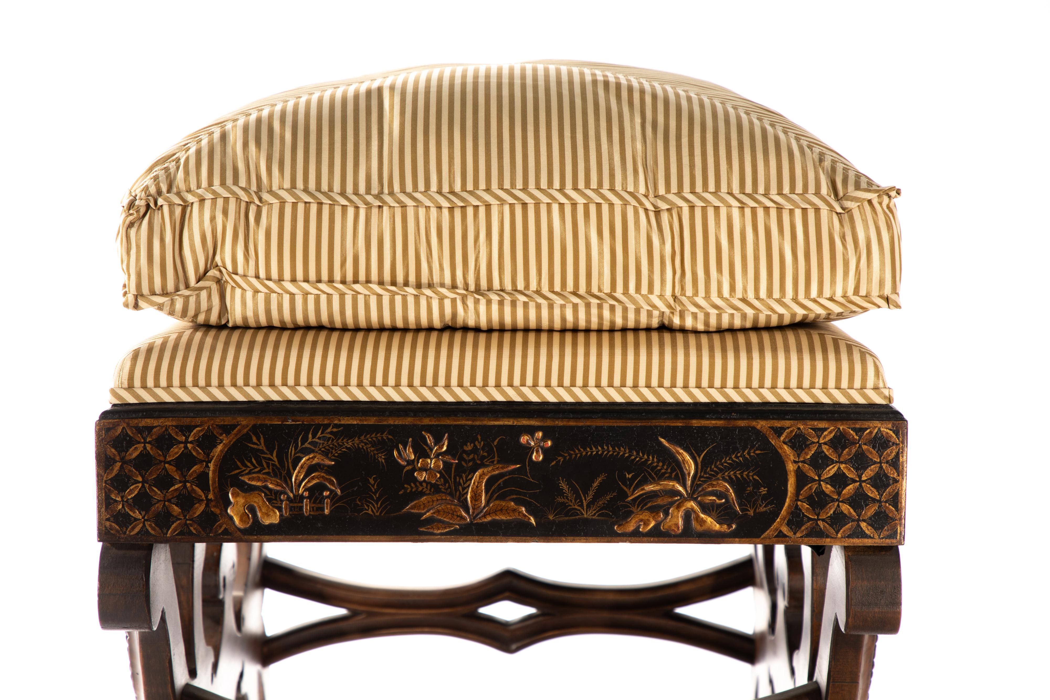 Pair of Beautiful Chinoiserie Stools For Sale 4