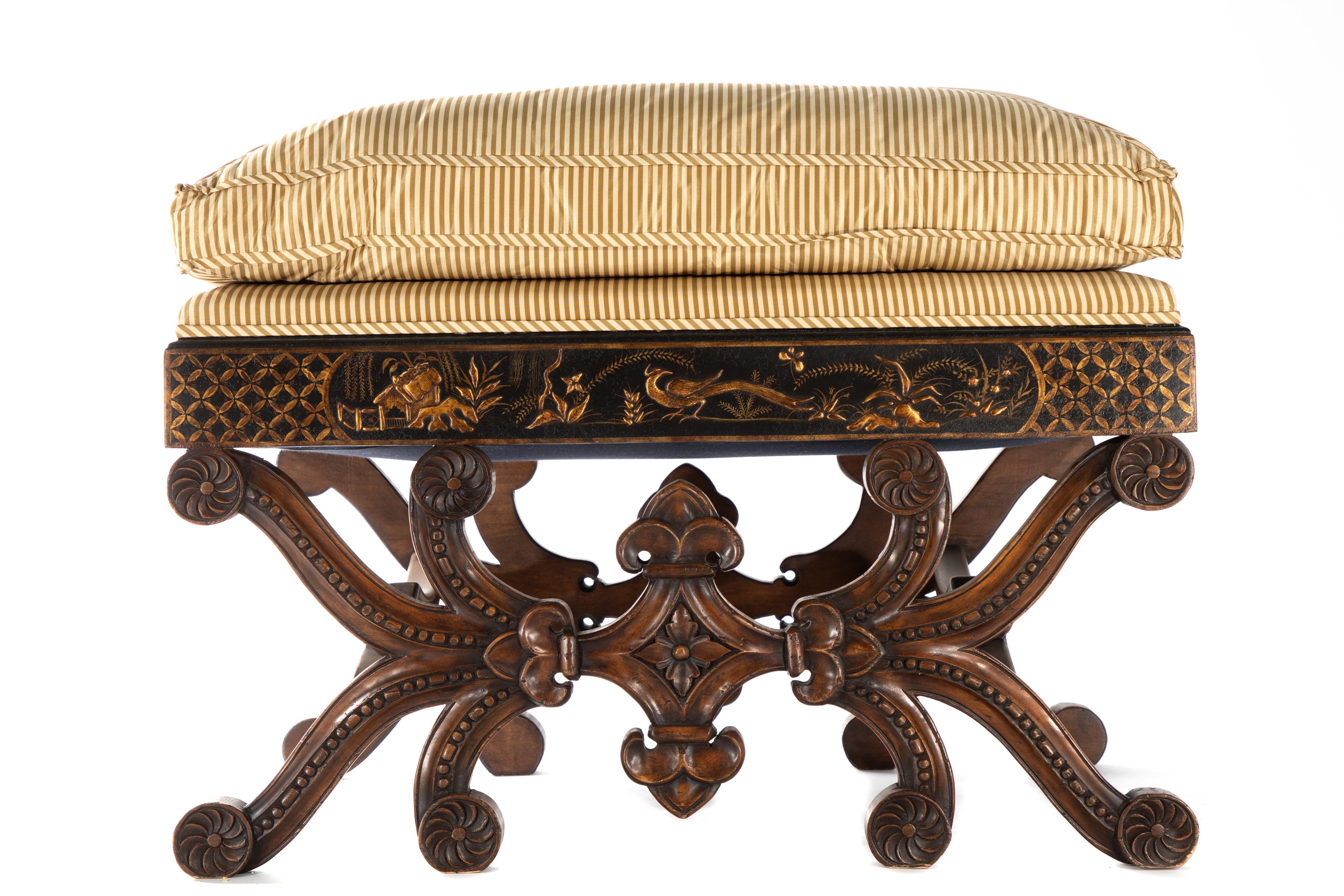 20th Century Pair of Beautiful Chinoiserie Stools For Sale