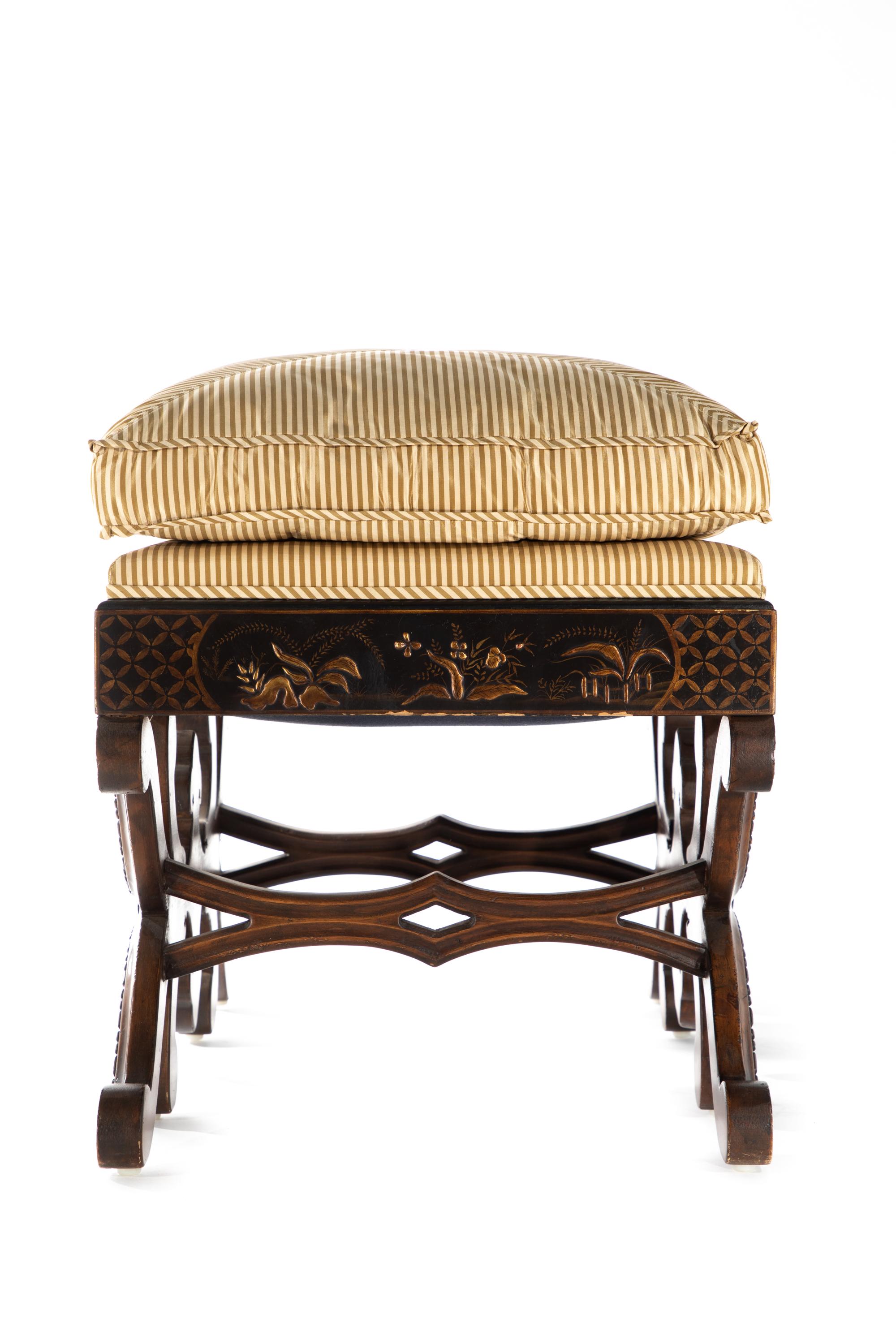 Pair of Beautiful Chinoiserie Stools For Sale 1