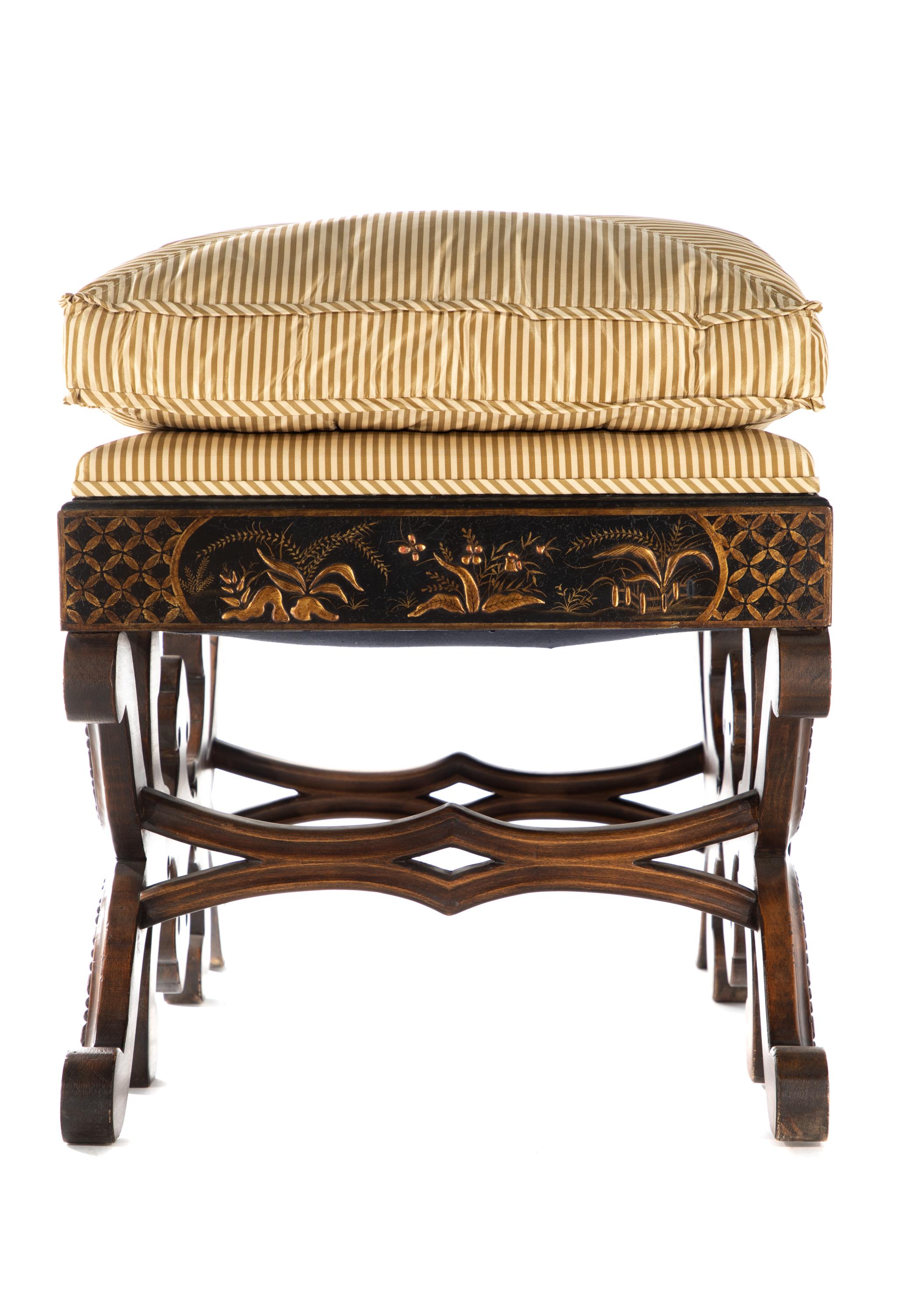 Pair of Beautiful Chinoiserie Stools For Sale 3