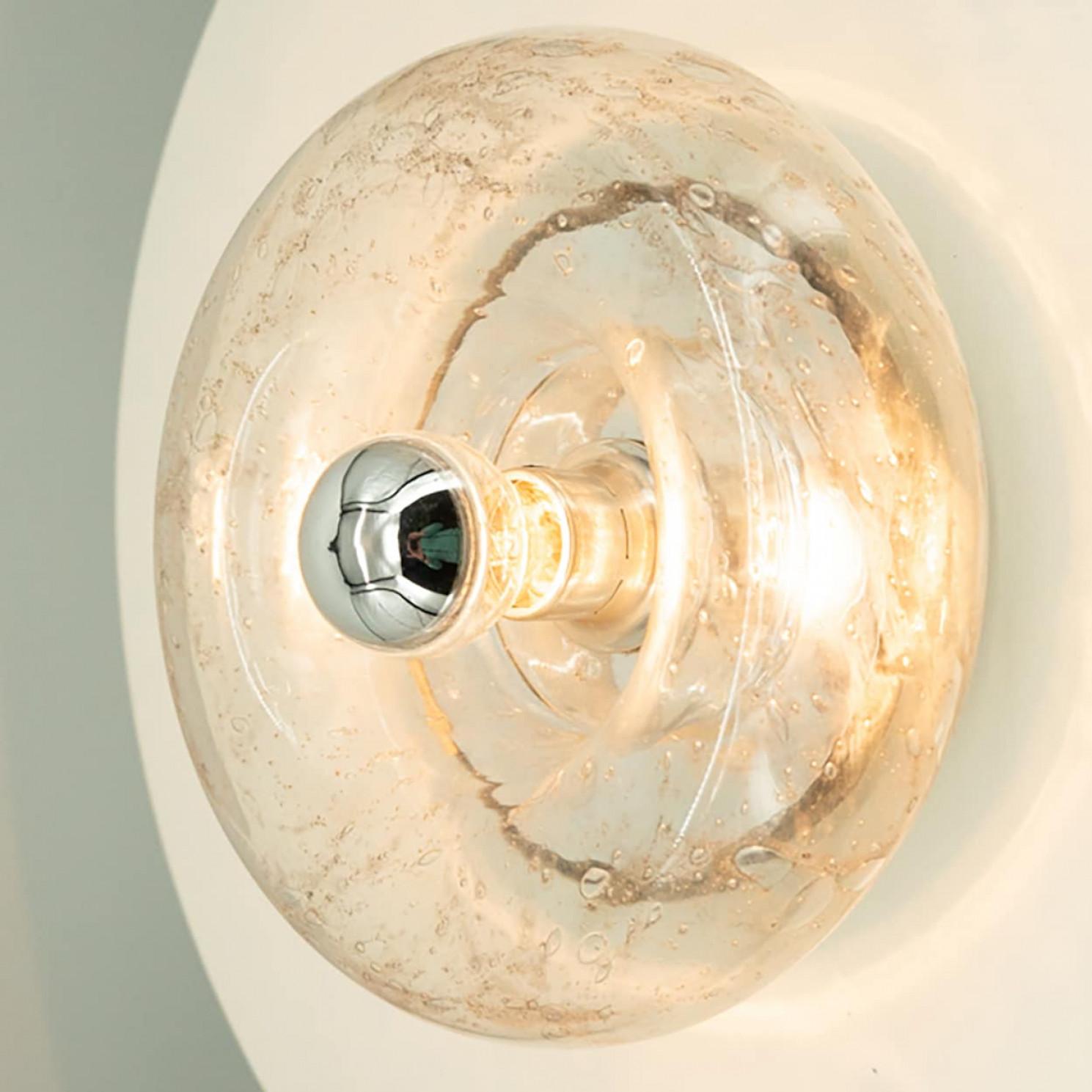 Pair of Beautiful Chrome Glass Flush Mount by Doria Leuchten, Germany 1970 For Sale 6