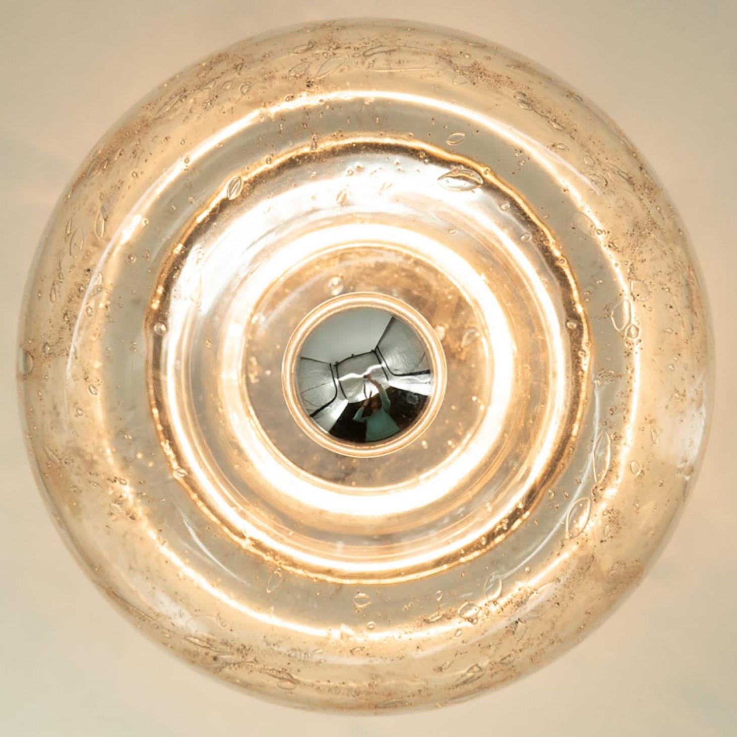Pair of Beautiful Chrome Glass Flush Mount by Doria Leuchten, Germany 1970 For Sale 7