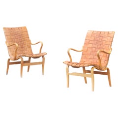 Pair of Beautiful Danish Lounge Chairs by Bruno Mathsson for Karl Mathsson, 1960