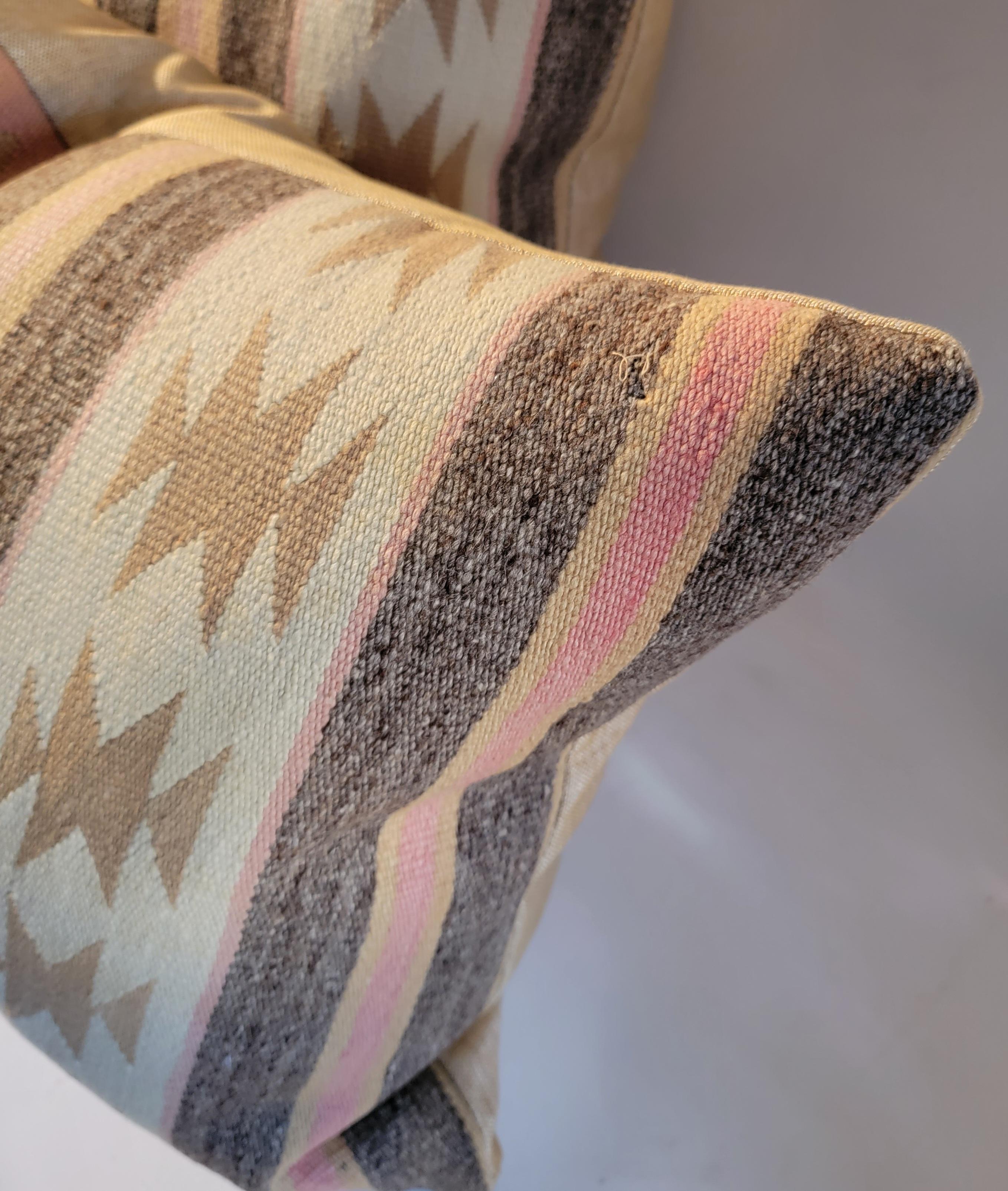 Adirondack Pair of Beautiful Early Geometric Navajo Pillows For Sale