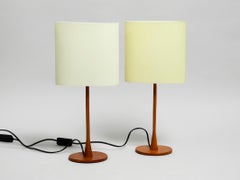 Pair of Beautiful Filigree Teak Table Lamps by Pierluigi Cerri for Fontana Arte