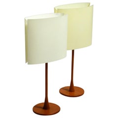 Pair of Beautiful Filigree Teak Table Lamps by Pierluigi Cerri for Fontana Arte