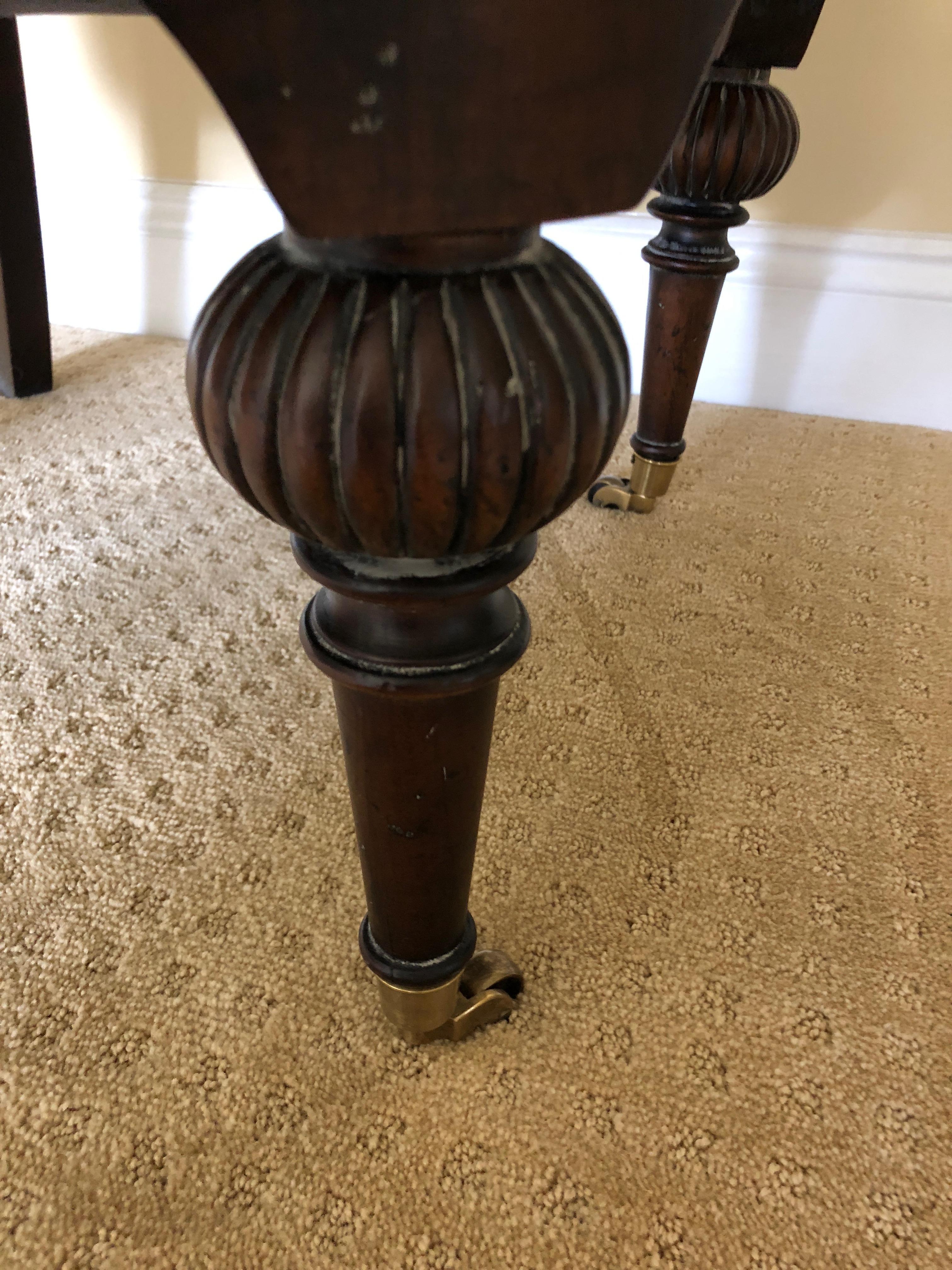 Pair of Beautiful Fruitwood Balloon Motife Back Carved Wood Armchairs 6