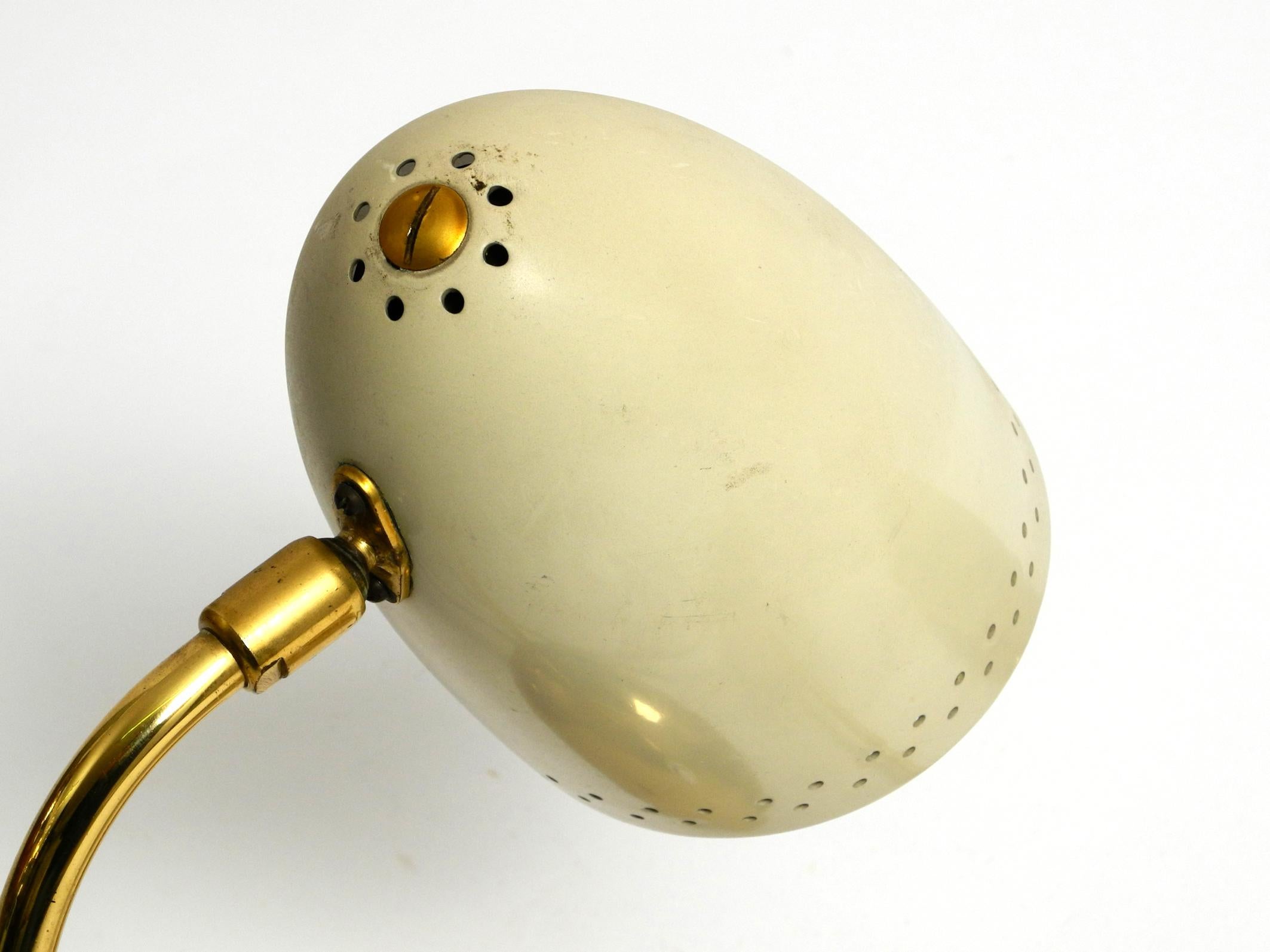 Pair of Beautiful German Mid-Century Modern Brass Table Lamps with Metal Shades For Sale 8