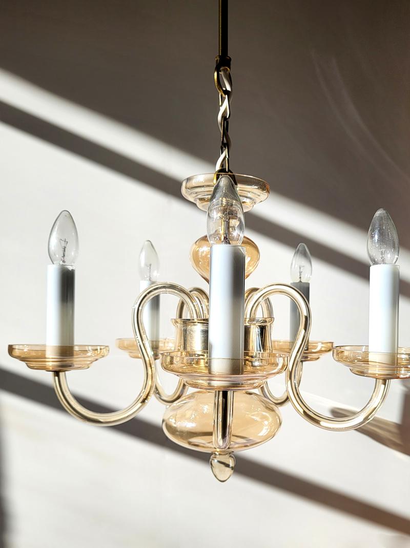 Pareja de preciosas lámparas colgantes italianas Vintage Murano Glass, años 50 Italiano en venta
