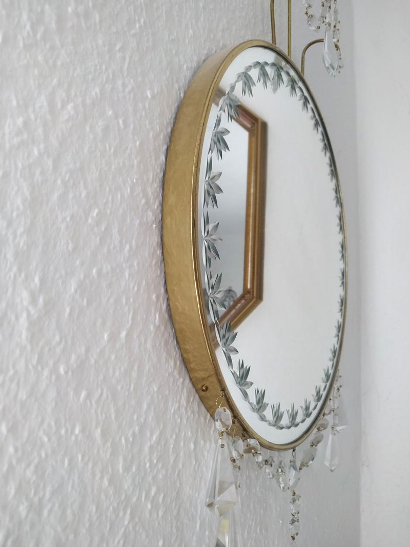 Pair of Beautiful Italian Vintage Wall Mirrors, 1950s For Sale 2