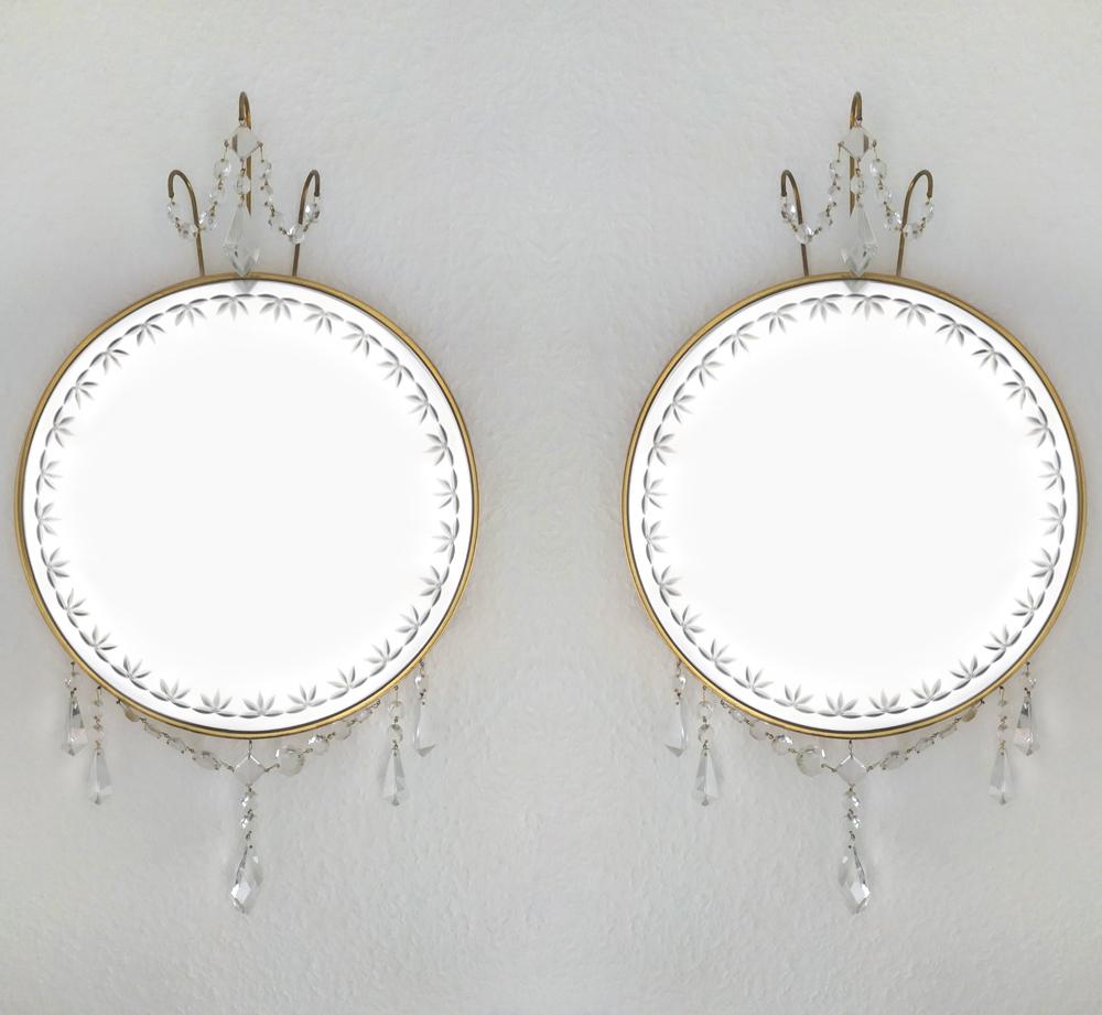 Pair of Beautiful Italian Vintage Wall Mirrors, 1950s For Sale 5