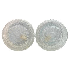 Vintage Pair of Beautiful large Massive Lighting Flush Mount Ceiling Lights, 1970s