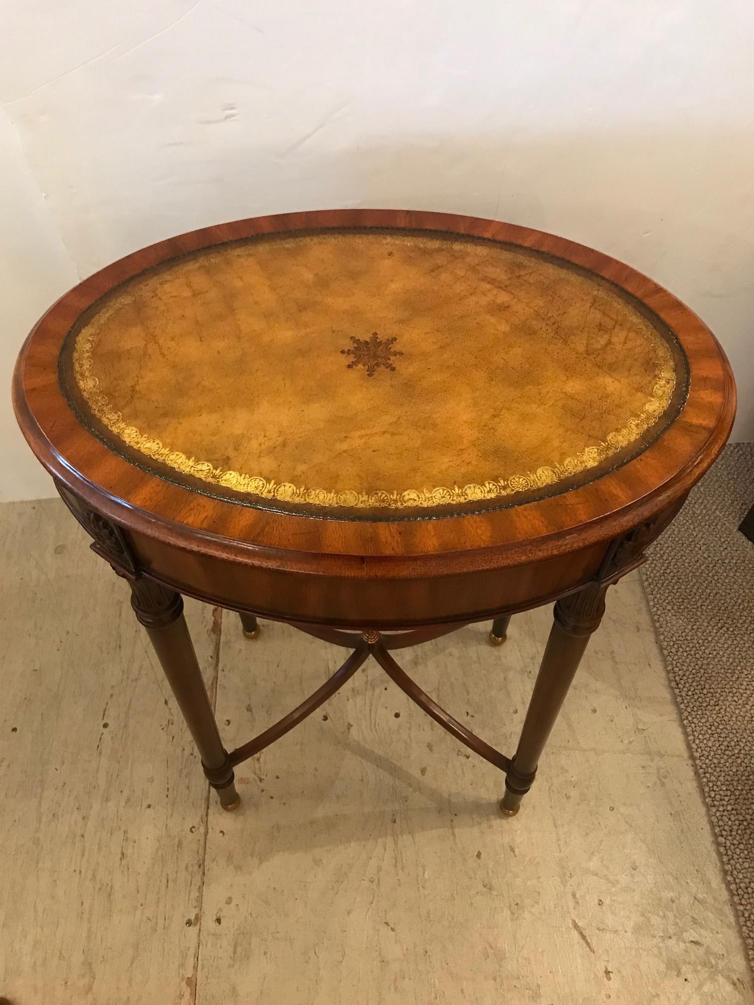 Philippine Pair of Beautiful Maitland-Smith Oval Side Tables
