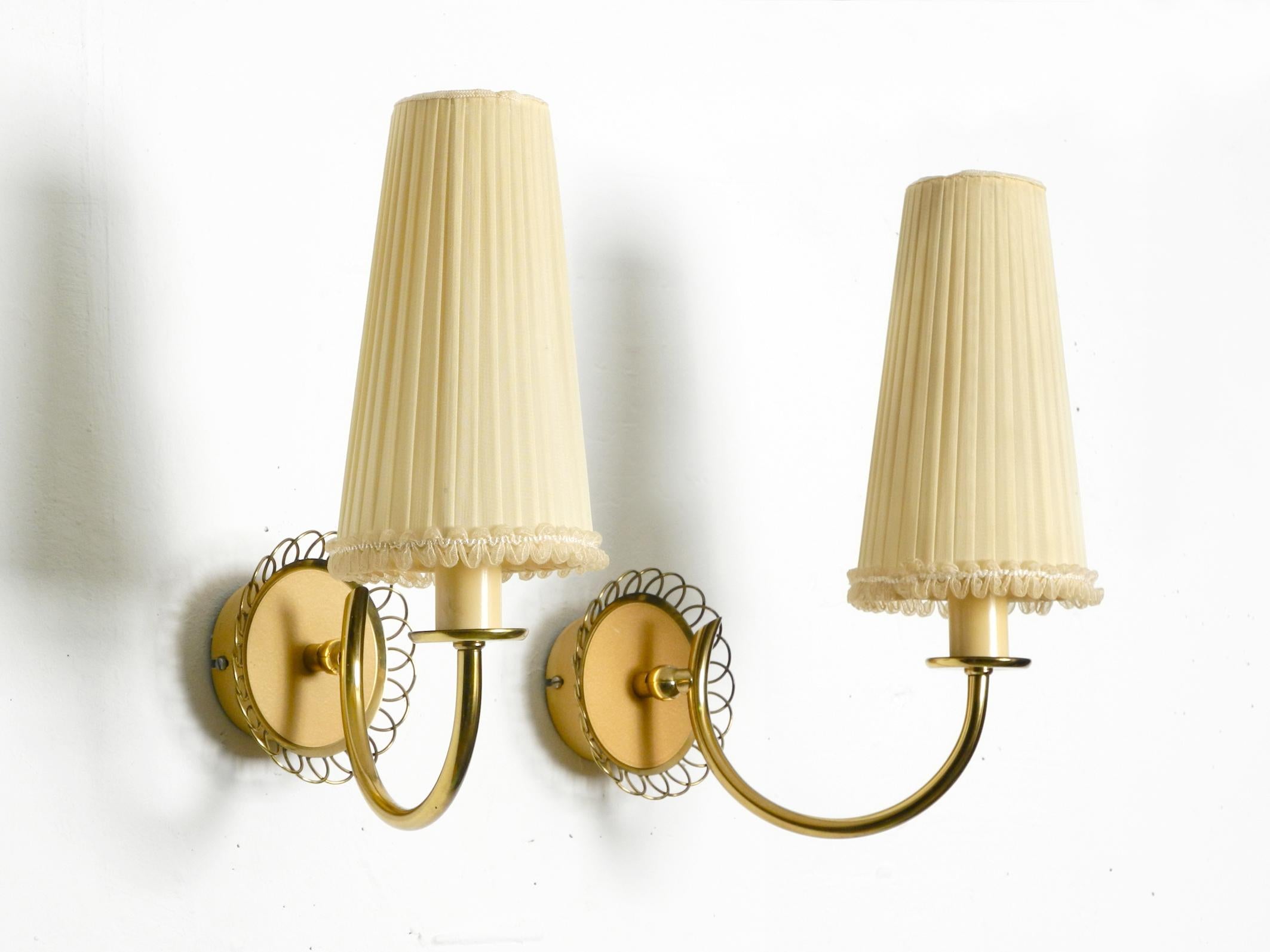 Pair of beautiful mid century brass wall lamps from Vereinigte Werkstätten 12