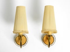 Pair of beautiful mid century brass wall lamps from Vereinigte Werkstätten