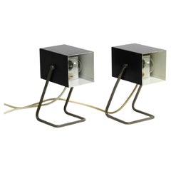 Pair of beautiful Mid Century Modern metal lamps from Kaiser Leuchten