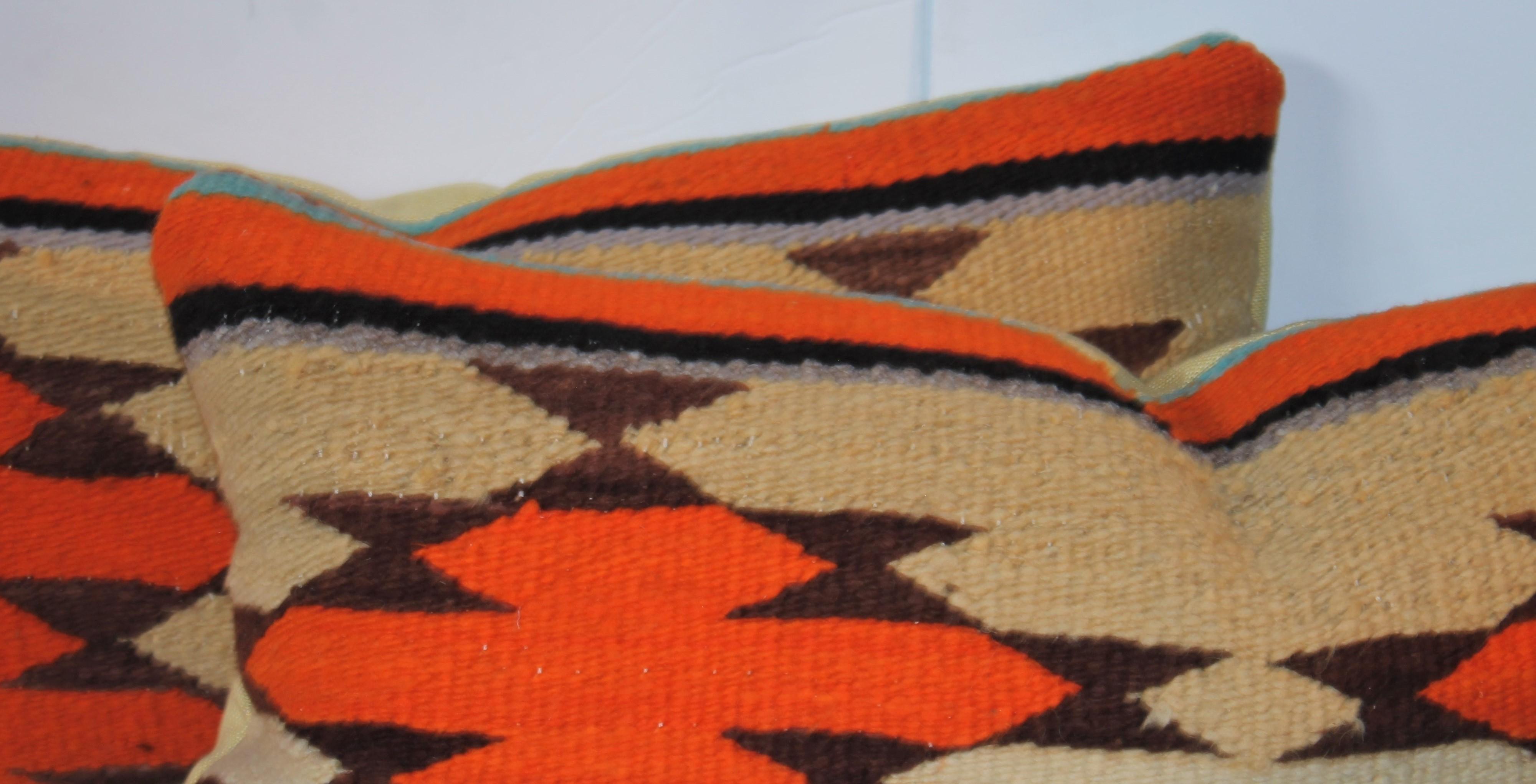 Pair of Beautiful Navajo Weaving Bolster Pillows In Good Condition For Sale In Los Angeles, CA