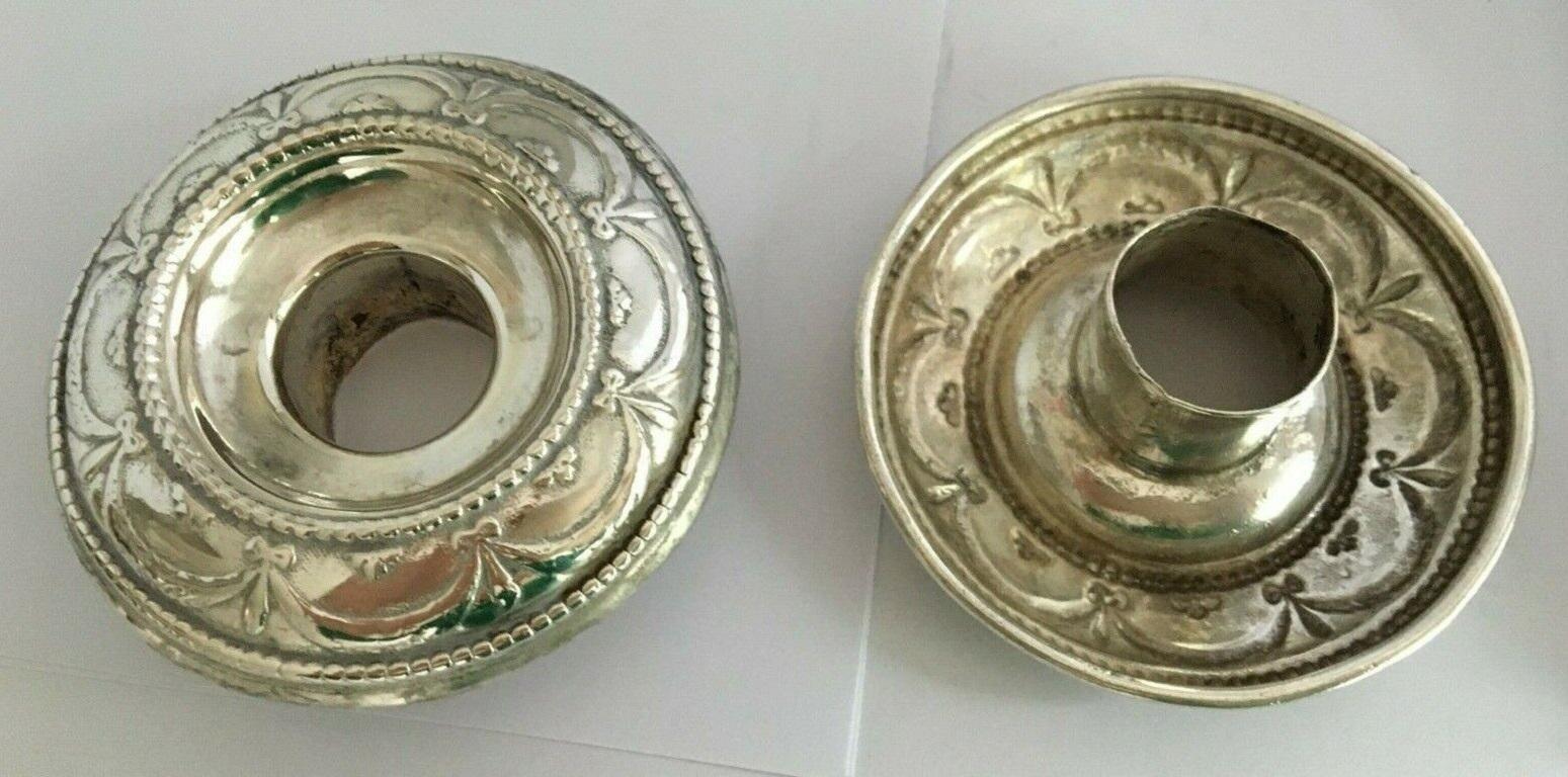 Paire de magnifiques chandeliers en métal argenté polonais en vente 1