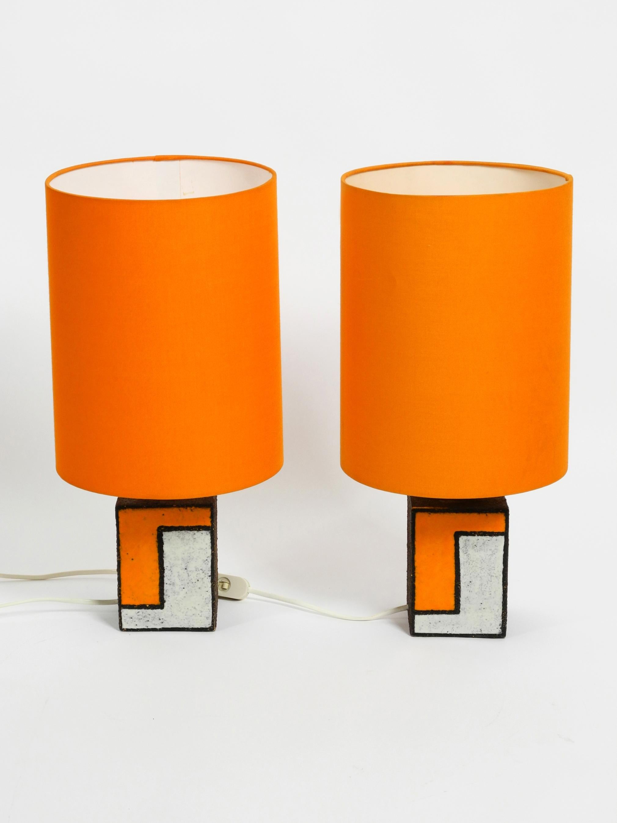 Pair of Beautiful Rare Italian 1960s Ceramic Table Lamps 5