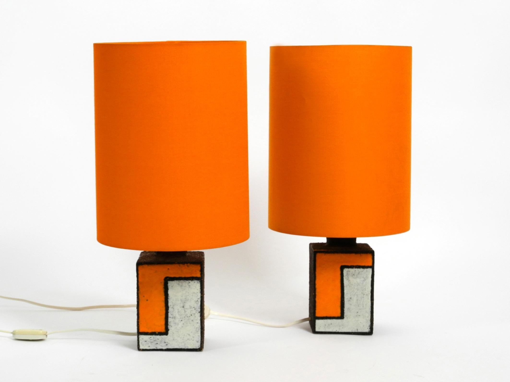 Pair of Beautiful Rare Italian 1960s Ceramic Table Lamps 1