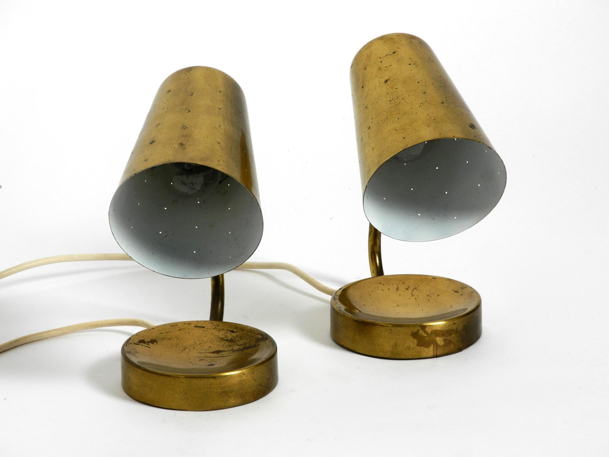Pair of Beautiful Rare Large Midcentury Brass Table Lamps 8